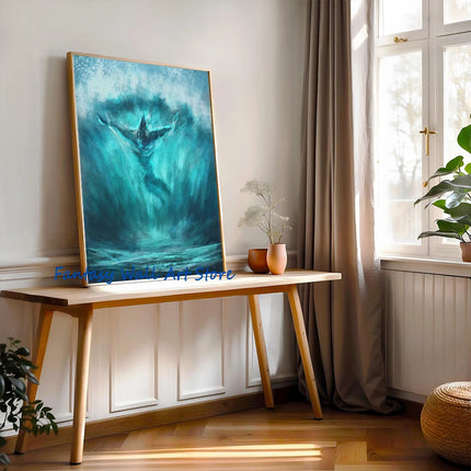 Mermaids and Mermen Myth Mysterious Deep Sea Fantasy Artwork Poster Vintage Mermaid Horro Poster Canvas Painting Wall Pictures