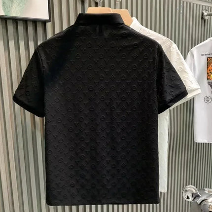 Fashionable Lightweight Handsome Polo Shirt Summer New Style Comfortable Breathable Slim Fit Collar Short Sleeve Men's T-shirt