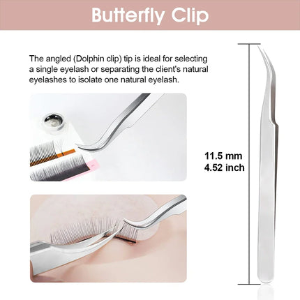 1 Pcs MASSCAKU Eyelash Tweezers Extension Stainless Steel Superhard Tweezers Non-Magnetic Professional Pincet Lashes Makeup tool