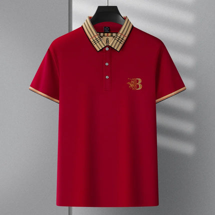 2025 New Luxury Men's Short-Sleeved Summer High-Quality Designer Boutique Brand Embroidered Polo Shirt Business Casual T-shirt