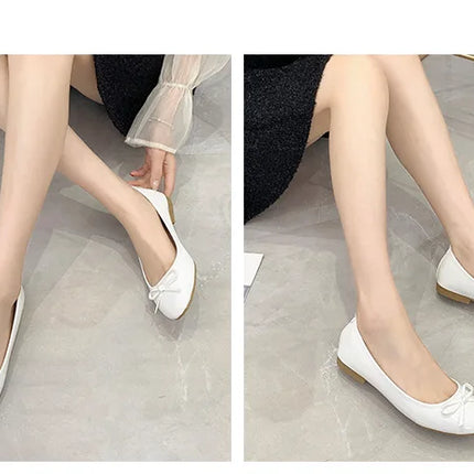 Flat Shoes Women Ballerinas Round Toe Bowtie Slip on Ballet Flats Lazy Loafers Moccasins Ladies Casual Flats Shoes 2023