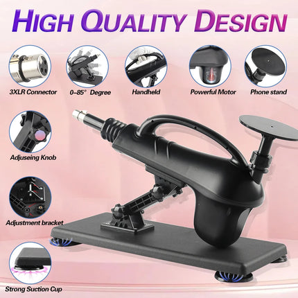Portable Automatic Sex Machine with Big Dildo for Women Masturbation Pumping Gun for Couple Men Sex Toys