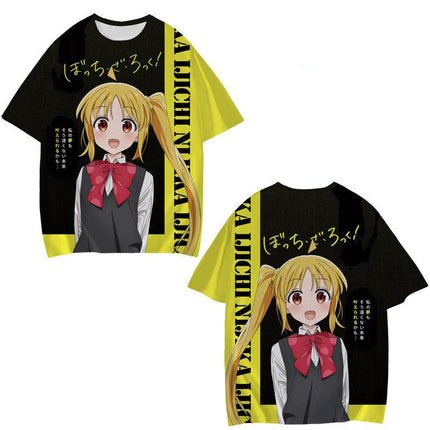 Anime Manga Bocchi The Rock 3D Printed T-Shirts Men Women Casual Fashion Oversized Short Sleeve T Shirt Male Tees Tops Clothing
