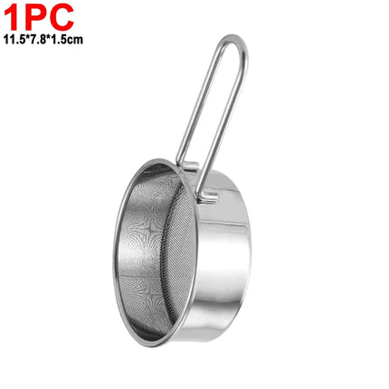 Stainless Steel Flour Sieve Fine Mesh Strainer Baking Flour Sifter with Handle Handheld Coffee Powder Mesh Sieve Baking Tools
