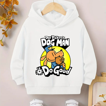Spring Dog Man Hoodie Kids Clothes Girls Boys Cartoon Hooded Sweatshirts Autumn Long Sleeve Outerwear DOGMAN Children Clothing