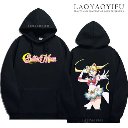 Cute Gift Sailor Moon Hoodie Casual Streetwear Harajuku Ladie Streetwear Tops Kawaii Drop Sleeves Hoody Unisex Clothing Pullover