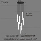 7 heads / warm light