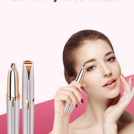 1PC Automatic Electric Eyebrow Trimmer for Beginners Nose Hair Shaver Brush Scraper with Battery （Self provided battery））
