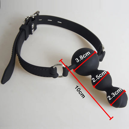 BDSM Medical Silicone 3 Ball Mouth Gag,Bondage Restraint Slave Gags Deep Throating,Sex Toys for Couple,Role Play,Adult Games