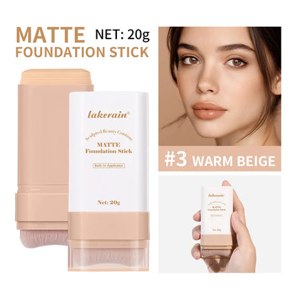Matte Foundation Stick Waterproof Coverage Travel Flawless Eraser Foundation Stick Lightweight Enhance Skin Radiance Face Makeup