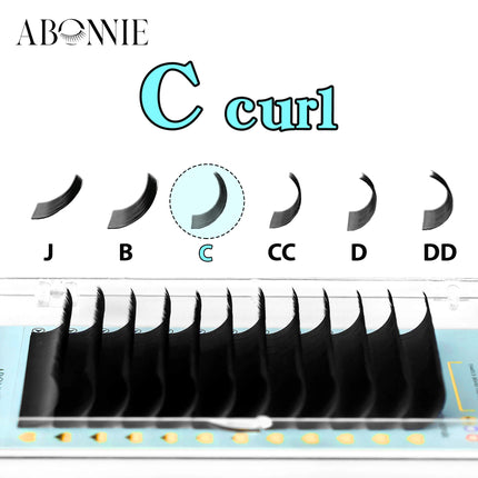 Abonnie LB LJ Curl Cashmere Classic Eyelashes Extensions Mixed Tray LB Curl Eyelashes