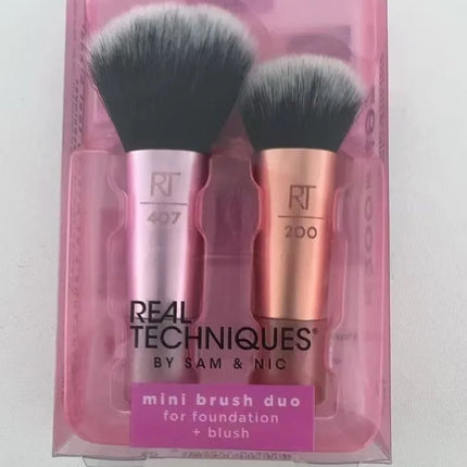 Portable Makeup Brush Set Foundation Blush Highlighter Brush Long Handle Artificial Fiber Brushes Box Packaged for General Use