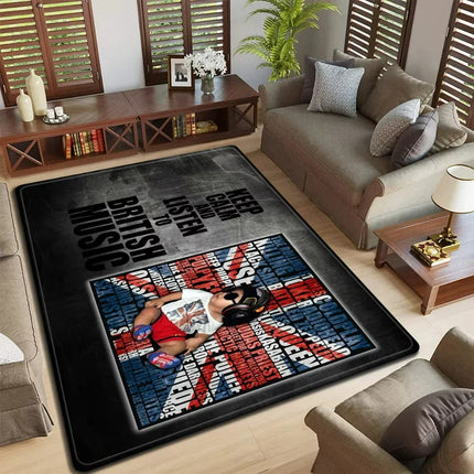 Band Logo Music Rock and Roll Pattern Carpet  for Living Room Bedroom Non-Slip Soft Rug Kitchen Floor Mat Entrance Doormat