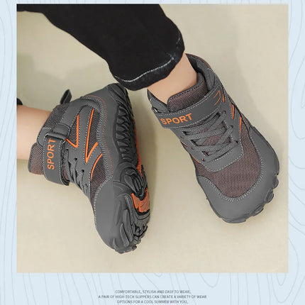 Wide-toe Kid Barefoot Boots Autumn Winter Waterproof Children Hiking Shoes Girls Boys Non-Slip Athletic Walk Trekking Sneakers