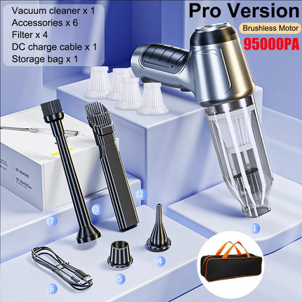 Car Vacuum Cleaner 95000PA Strong Suction Vacuum Cleaner for Car Home Portable Handheld Auto Vacuum Cleaner Powerful Blower