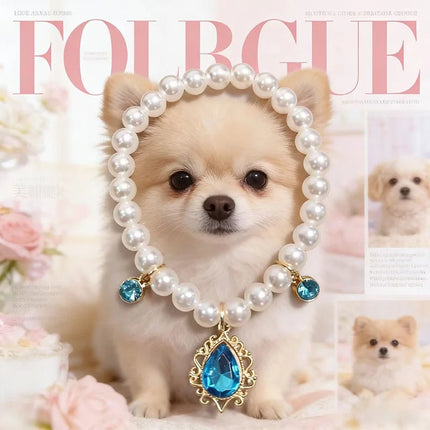 Decorative Pet Necklace For Cats And Small Dogs Shiny Ornament Pendant Pet Jewelry For Kitten Puppy Party Photo