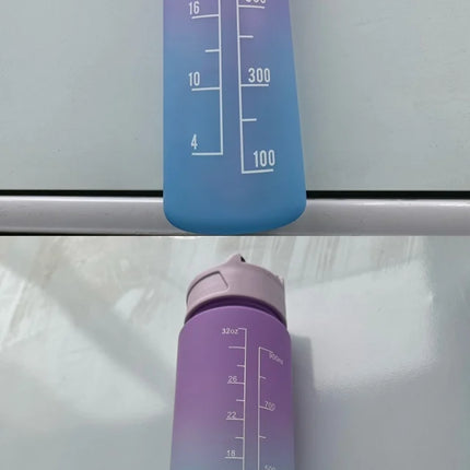 900ML Sports Water Bottle with Time Marker Leak-proof Cup Motivational Portable Water bottle for Outdoor Sport Fitness BPA Free