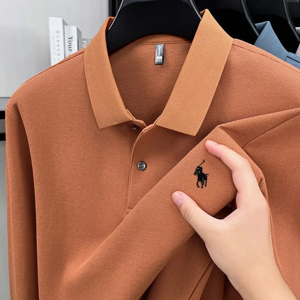100% cotton fashionable spring autumn new Paul brand embroidered T-shirt men's comfortable skin-friendly long-sleeved polo shirt