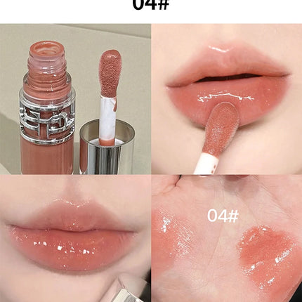 Flowing mirror lip gloss, waterproof and long-lasting luster, non stick to the cup, silky texture, natural makeup effect