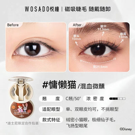 WOSADO BHigh-end Magnetic Eyelashes Magnifying Eyes No Adhesive Reusable Magnetic False Eyelashes Clip Makeup Tool