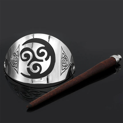 Vintage Norse Mythology Goddess Hairpins Women Stainless Steel Solid Wood Valknut Hair Slide Stick Viking Headdress Girl Jewelry