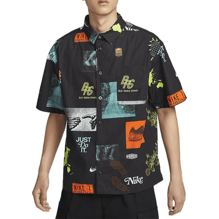 Nike Official Genuine Sportswear Men's Retro Lapel Print Shirt T-Shirt HM4453-010