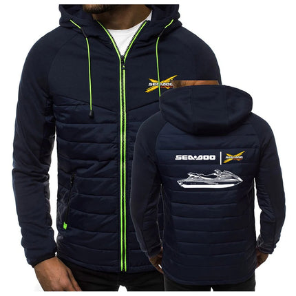 2025 Personality Coat Spring And Autumn Leisure Hooded Jacket Man's Sea Doo Seadoo Moto Logo Print Patchwork Zipper Hoodies