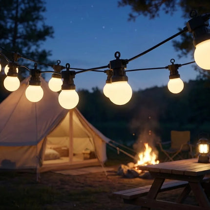Outdoor Camp Lights Bulbs 23M G50 Waterproof Garland String LED Fairy Lights Tent Decoration Christmas Party Wedding ornament