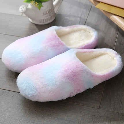 Women Indoor Slippers Warm Plush Home Slipper Autumn Winter Shoes Woman House Flat Floor Soft Silent Slides for Bedroom