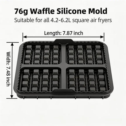 [NEWA66Z!】 For Belgian Waffles, Pancakes Egg Patties Non-Stick Baking Tray For Air Fryer, Fits 4-7QT, Square Waffle Molds