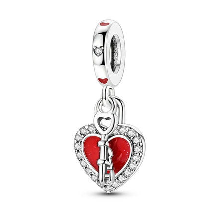 Charms Plata De Ley 925 Red Color Series Charm Red Elephant Animal Fruit Beads of Original Fits Women Anniversary Jewelry Charms