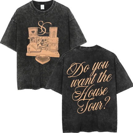 Retro Washed Sabrina Carpenter Merch T-shirt Y2k Fashion Aesthetic Short Sleeved Summer Men's Women's Casual Oversized T-shirt