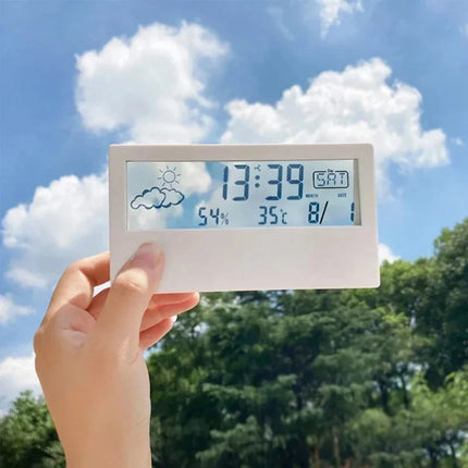 Electronic Clock Temperature Humidity Meter Weather Station for Home With Alarm LED Thermometer Thermo-Hygrometer Multifunction