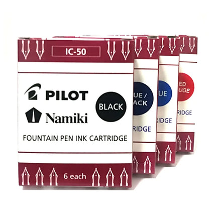 6Pcs/Box Japan Pilot Fountain Pen Ink Bladder IC-50 Waterproof Ink Non-carbon Ink Gall for Smiley Face 78g/88g Fountain Pens