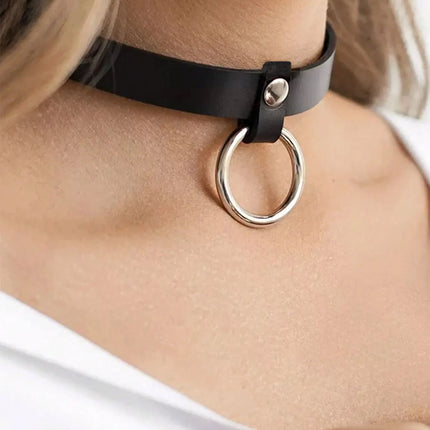 Women Sexy Leather Neck Ring Bondage Lingerie Collar Harness Erotic Leather Neck Harness Fetish Wear Female Neck Accessories