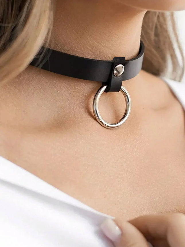 Women Sexy Leather Neck Ring Bondage Lingerie Collar Harness Erotic Leather Neck Harness Fetish Wear Female Neck Accessories