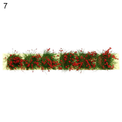1Set Miniature Flower Cluster Garden Decor DIY Grass Tufts Building Layout Static Scenery Model 9*1*0.6cm Durable Sand Table