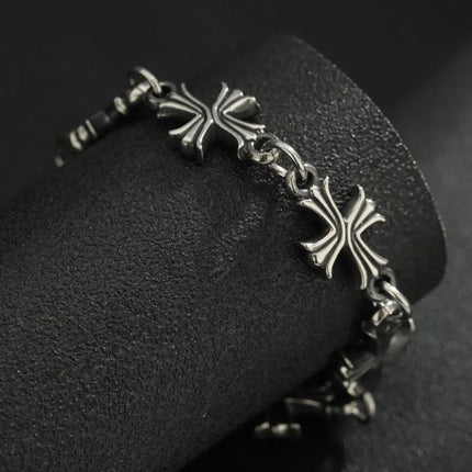 Punk Chain With Cross Necklace For Man Woman Hiphop Crosses Trend Jewelry Premium Clavicle Chain Gothic Bracelet Y2K Accessories