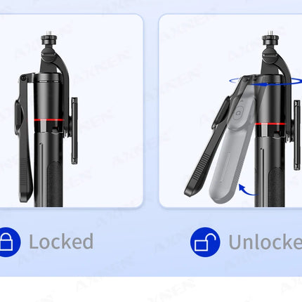 F16 Selfie Stick Tripod with 1708mm Long 8-Section Pole, Bluetooth Remote, 360° Rotation, 1/4 Interface, for Phone Camera Vlog