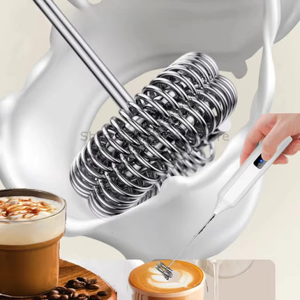 Wireless electric milk bubbler rechargeable milk coffee mixer 3-speed egg beater for hot chocolate latte foam making machine