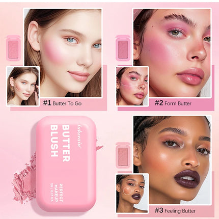Matte Butter Powder Blush Bronzer Contour Natural Brighten Cheek Tint Rubores Single Color Blusher Rouge Palette Korean Makeup
