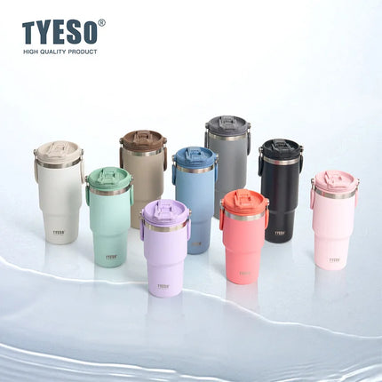 TYESO 600/900/1200ML Travel Coffee Mug Stainless Steel Double Walled Vacuum Water Bottle Tumbler Thermo Bottle Insulated Cup