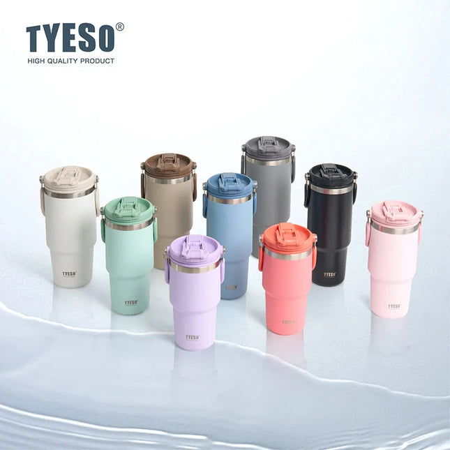 TYESO 600/900/1200ML Travel Coffee Mug Stainless Steel Double Walled Vacuum Water Bottle Tumbler Thermo Bottle Insulated Cup