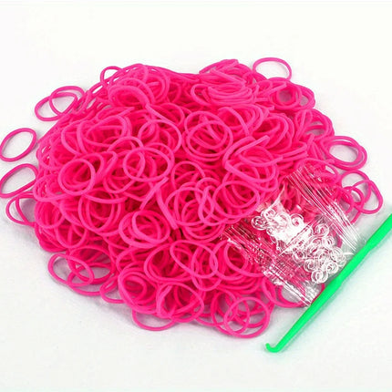 600Pcs Rainbow Rubber Band Loom -DIY Necklace S-clip Girl Rubber Band Bracelet Toys Bracelet Weaving DIY Crafting Tools