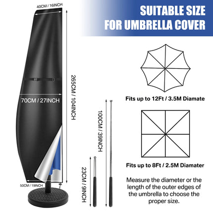 Outdoor Cantilever Umbrella Cover Waterproof Patio Parasol Cover Banana Straight Style All-Season Parasol Umbrella Protection