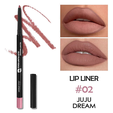 Waterproof Matte Lipliner Pencil Red Contour Tint Lipstick Long Lasting Non-stick Cup Moisturising Lips Makeup 5 Colors