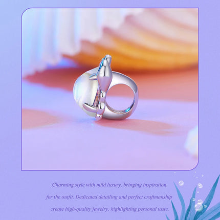 BAMOER 925 Sterling Silver Dreamy Ocean Series Dazzling Crab Beads Seahorse Pendant Charms for Women Bracelet and Necklace DIY