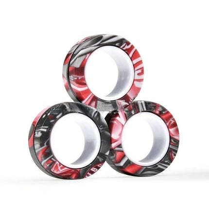 Magnetic Rings Fidget Toy Set Adult Fidget Magnets Spinner Rings Fidget Pack Great Gift for Adults Teens Kids (3PCS)