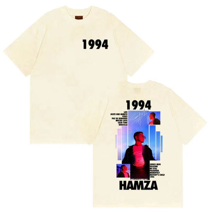 Rapper HAMZA 1994 Tour Album 2025 Graphic T Shirts Men Women Retro Fashion Cotton Short Sleeve T-shirt Hip Hop O-Neck Clothing