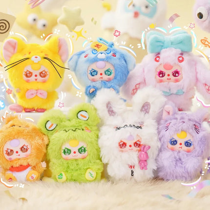 Baby Three Weirdly Adorable Mini Plush Blind Box Series Cute Doll Exquisite Keychain Decorative Toy Mystery Box Surprise Gifts